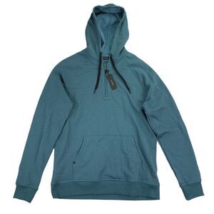 Natori Mens Sathya Fleece Relaxed Fit 1/4-Zip Pajama Hoodie Blue L